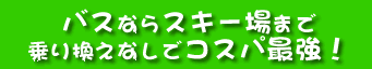 バスならスキー場まで 乗り換えなしでコスパ最強！